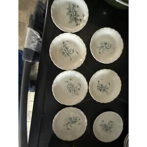 Price for one antique butter pat teal floral